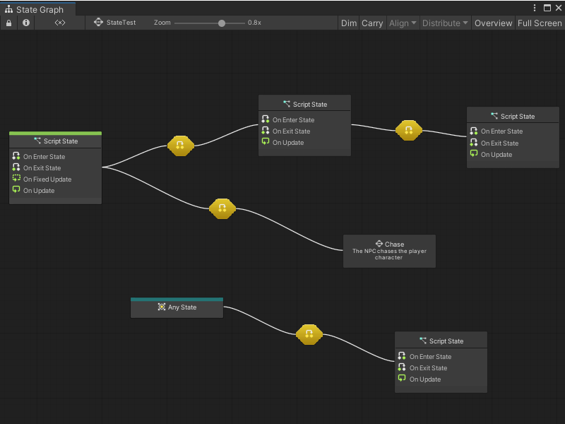 An example of a Script Graph open in the Graph window.